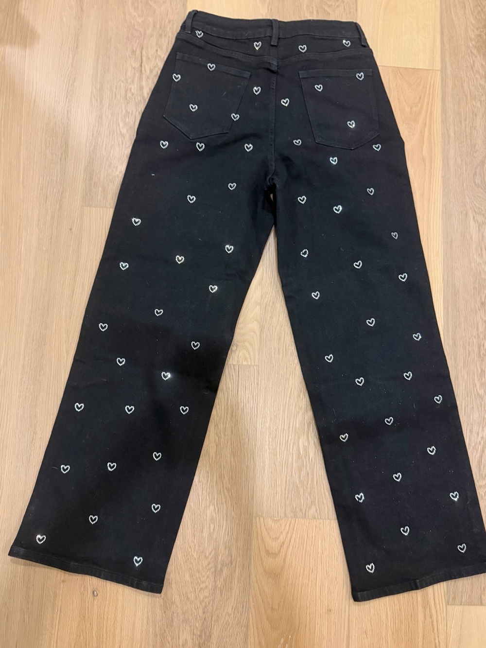 Black Heart-rhinestone jeans